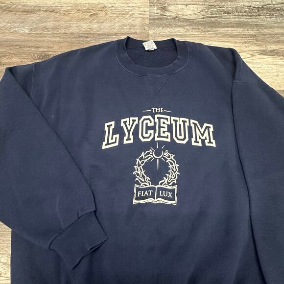 Vintage Russell‎ Athletic Lyceum Blue Mens 2XL LPU University NCAA Sweatshirt - Picture 1 of 8